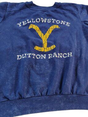 Men's Blue Medium "Yellowstone Dutton Ranch" Comfy Sweater